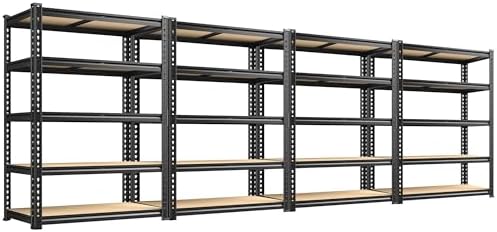 REIBII 4 Pack Garage Shelving for Warehouse, Heavy Duty Metal Shelving by REIBII