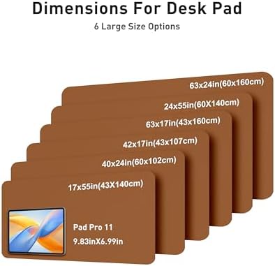 Aothia Faux Leather Desk Mat - Large Mouse Pad, Non-Slip PU Leather Blotter, Waterproof Writing Surface for Office and Home (Brown, 40" x 24") - Image 5
