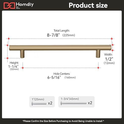 homdiy 40Pack 6-1/4in Cabinet Handles Champagne Bronze Kitchen Cabinet Pulls Drawer Pulls for Dresser Drawers - Image 2
