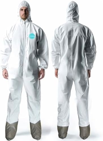 Andes Hazmat Suit with Boots, Paint Suit, Lab Coverall by AndesSafety