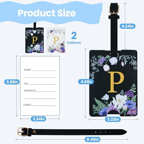 2 Pack PU Leather Privacy Luggage Tags, Double-Layer Hidden ID - Image 3