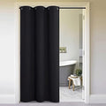 NICETOWN Door Divider Curtain for Doorway, Bedroom Closet Door Cover, Privacy Drape for Garage Window Bathroom Door Dressing Changing Fitting Decor (1 Piece, 8ft Tall x 5ft Wide, Black) by NICETOWN