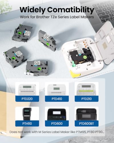 TZe TZ Tape 12mm 0.47 Laminated Clear Compatible with Brother P-Touch - Image 2