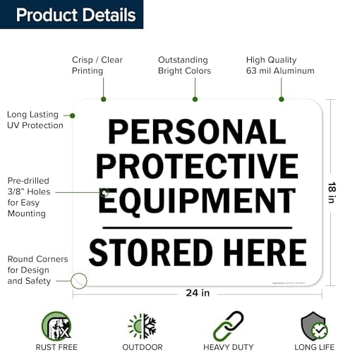 Personal Protective Equipment Stored Here Sign, 18x24 Inches, Rust Free .063 Aluminum, Fade Resistant, Made in USA by My Sign Center - Image 6