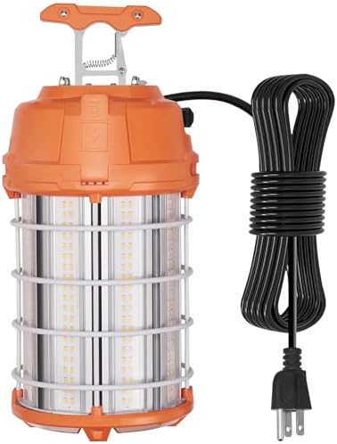 VEVOR LED Temporary Work Light, 150W, 20000lm Construction Lights, 5000K Portable Super Bright & Waterproof & Connected Up to 6 lights, Hanging Job Site Lighting for Indoor and Outdoor Lighting UL by VEVOR