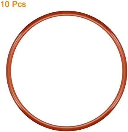 uxcell Silicone O-Ring, 45mm OD, 41.2mm ID, 1.9mm Width, VMQ Seal Rings Gasket, Red, Pack of 10 - Image 2