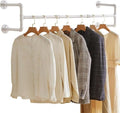 IBUYKE 50" Industrial Pipe Clothes Rack Wall Mounted, White TYJ002W by IBUYKE
