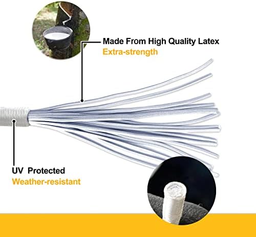 Wellmax 100 Pack 6 Inch Ball Bungee Cords, Heavy Duty 5mm, White - Image 4
