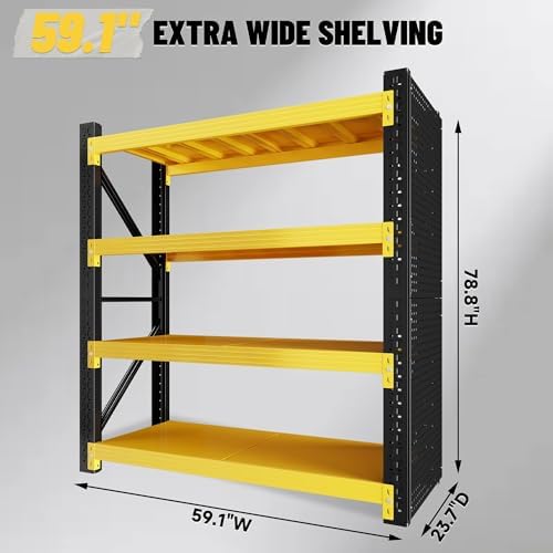 Heavy‑Duty Garage Shelving Unit with Pegboard, 3000 LBS Total Load Capacity - Image 2