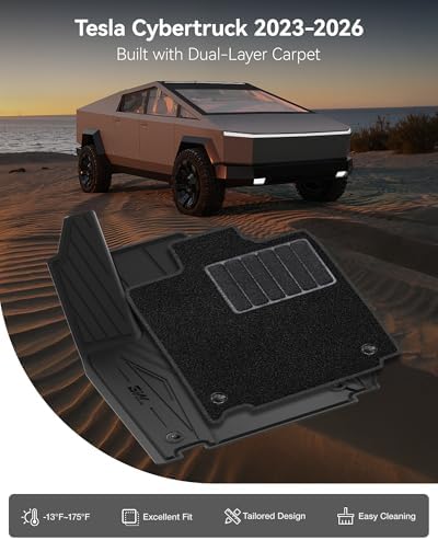 3W Floor Mats & Cargo Liner for Tesla Cybertruck 2023 2024 2025 2026 - Image 2