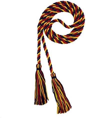 Tassel Depot Graduation Honor Cord - Navy/Red/Gold - Every School Color Available - Made In Usa by TasselDepot
