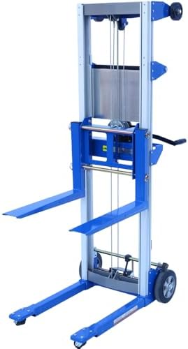 Fixed Straddle Hand Winch Lift Truck, Material Lifts, 34.6" Length, 24.8" Width, 66.9" Height, 400lb Capacity, Perfect for Warehouses Construction Sites - Image 3