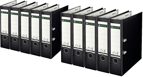 Leitz Quality Folder Plastic Cover 180?A4 (A4 Wide, Pack of 10, Black) by Leitz
