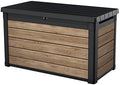 Keter Signature Collection 100 Gallon Resin Deck Box Organization Box and Storage for Patio Outdoor Cushions, Throw Pillows, Garden Tools and Pool Supplies, Ashwood by Unknown