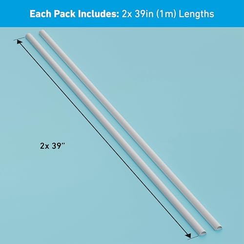 D-Line Half Round Cord Hider, Patented Cable Cover, Hide TV Wall Mount Wires, Raceway for Cords, Decorative Wire Covers, Paintable, Adhesive Cable Concealer, 2X 0.78in W x 0.39in H x 39in L, White - Image 4