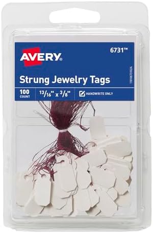 Avery® Jewelry Tags, 0.8125 x 0.375 Inches, Pack of 100 (6731) by Avery