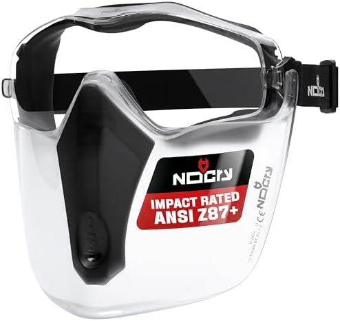 NoCry Safety Face Shield Mask for Work with Premium Anti Fog and Anti Scratch Technology — Durable ANSI Z87+ Certified Grinding Face Shield with Extreme Impact Resistance by NoCry