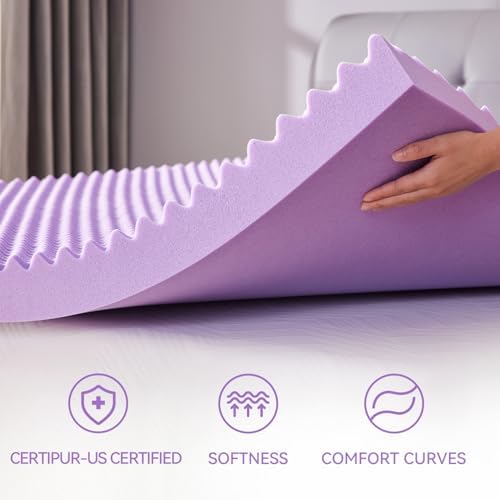 SINWEEK 2 Inch Egg Crate Memory Foam Mattress Topper King Size, Soft Mattress Pad for Back Pain Relief, Bed Topper, CertiPUR-US Certified - Image 4