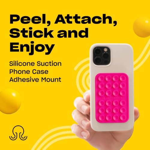 OCTOBUDDY Classic - Silicone Suction Phone Case Adhesive Mount, Hot Pink - Image 2