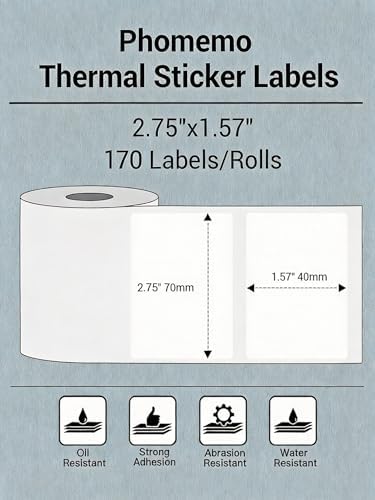 Phomemo M220 Thermal Labels 2.75"x1.57" for M220/M221/M250/M260, 170 PCS - Image 2