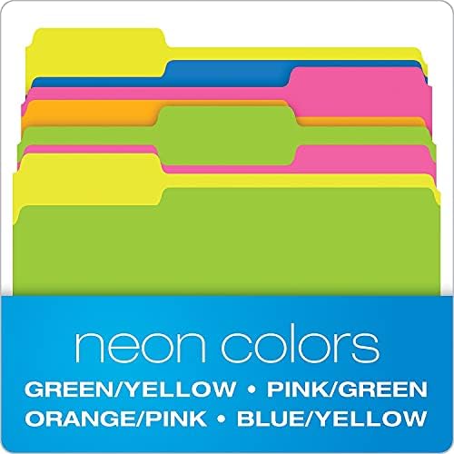 Pendaflex File Folders, 12-Pack, Letter Size, Twisted Glow Neon Assorted Reversible Colors, 1/3-Cut Staggered Tabs, Versatile Document Organizers for School Classrooms and Professional Office Desks - Image 4