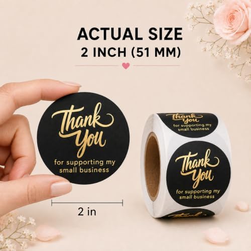 500 Thank You for Supporting My Small Business Stickers, 1.5 Inch - Image 3