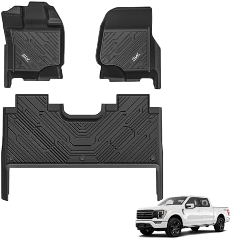 3W Floor Mats for 2015-2026 Ford F150/ F-150 Lightning SuperCrew Cab (w/Fold Flat Storage) by 3W