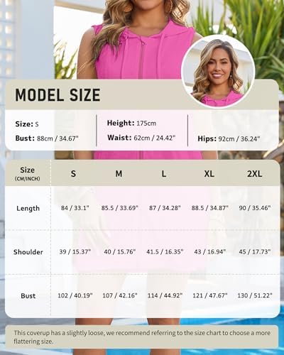 Bsubseach Women Terry Cloth Swim Cover Up Sleeveless Zipper Beach Robe - Image 2