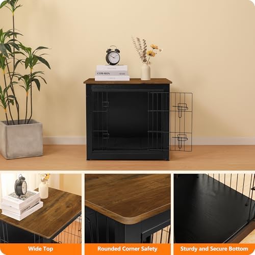 DWANTON 27" Dog Crate Furniture, Dog Kennel Indoor, with Waterproof Cushion - Image 6