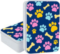 Large Metal Tins Box-7.1” x4.7”x2“ Rectangular Empty Storage Box With Lid Decorative Organizer Storage Tin Case For Office/Cookie/Candy/Jewelry/Photo/Letter-Blue Dog Paw by Unknown