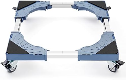 WBD WEIBIDA Adjustable Furniture Dolly with 4 Dual-Locking Wheels, Universal Washing Machine Base Stand, Square Appliance Mover for Refrigerator, Mini-Fridge, Washer & Dryer, Moving Cart by WBDWEIBIDA
