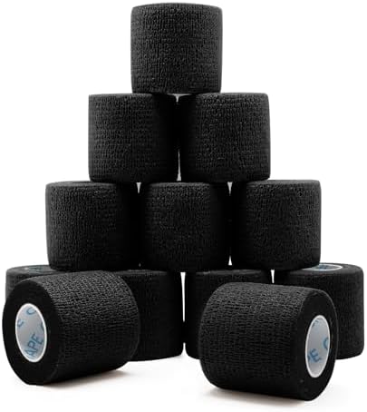 OK TAPE 12 Rolls Self Adhesive Bandage Wrap, Cohesive Elastic Athletic Tape by OKTAPE