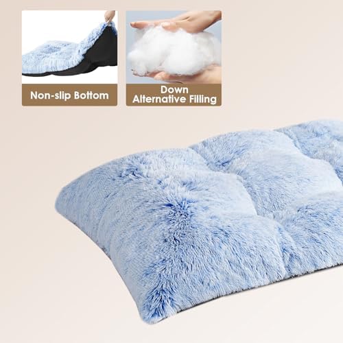 EHEYCIGA Fluffy Dog Crate Bed, Plush XX Large Dog Pillow, Blue - Image 3