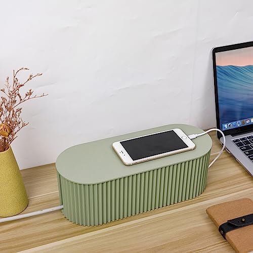 FABROK Cable Management Box, Power Strip Holder, Large, Green - Image 7