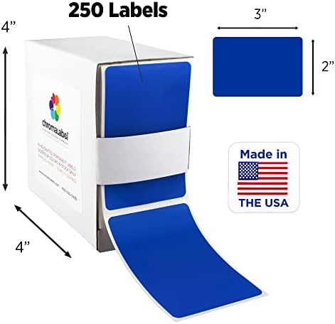 ChromaLabel 2 x 3 Inch Dark Blue Rectangle Labels, 250/Box - Image 2
