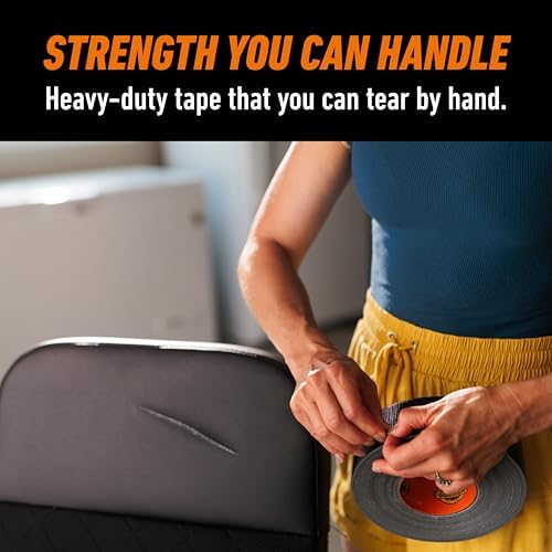 Gorilla Duct Tape, Black Tape, 1.88" x 50 yd (Pack of 6) - Heavy Duty and Weather Resistant for Indoor or Outdoor - Image 4