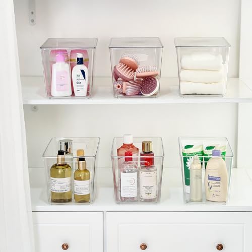 Vtopmart 10 Pack Clear Stackable Storage Bins with Lids and Handles, XLarge - Image 5