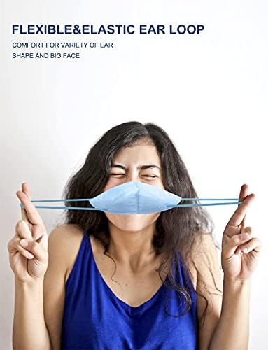 HUHETA KN95 Face Mask, 30 Pack Individually Wrapped, 5-Ply Breathable & Comfortable Safety Mask, Filter Efficiency=95%, Protective Cup Dust Masks Against PM2.5 (Blue Mask) - Image 6
