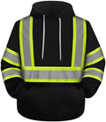TCCFCCT Construction Jackets for Men Women Class 3 High Visibility Reflective Hoodie for Men, Hi Vis Hoodies for Men Safety, Surveyors, Durable & Dirt-resistant, Meets Ansi, WTD-Black with Green 5XL by TCCFCCTPROFESSIONALSAFETYSOLUTIONS