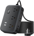 Extension Cord 25 Ft NTONPOWER Long Extension Cord with 6 Widely Spaced Outlet, Power Strip with 4 USB Port(2 USB-C), Wall Mount for Home Office, Dorm Room and Nightstand, Black by NTONPOWER