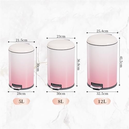 Purple Stainless Steel Smart Trash Can with Lid Step Pedal and Removable Liner Ideal for Living Room Bedroom Office and Bathroom Modern Gradient Design Wastebasket for Ga - Image 2