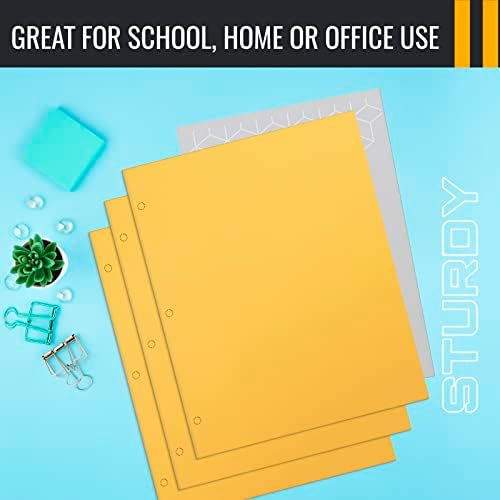 Better Office Products Two Pocket Portfolio Folders, 50-Pack, Yellow, Letter Size Paper Folders, 50 Pieces, Yellow - Image 6
