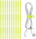 Donruby 30Pcs Silicone Cable Ties, Reusable Cord Organizer Straps, Green by Donruby