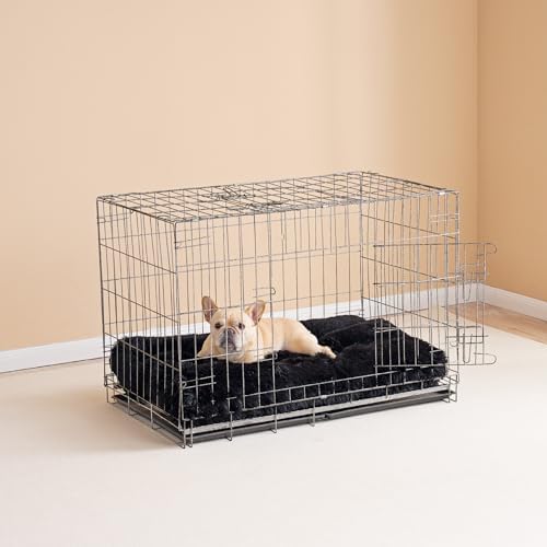 EHEYCIGA Fluffy Dog Crate Bed, Plush Extra Large Plus Dog Pillow, Black - Image 5