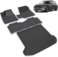 All Weather Car Floor Mats & Cargo Liner Set Fit for Hyundai Ioniq 5 Fixed Console 2025 2026 (Non-Sliding Console) Floor Liners Trunk Liner Ioniq 5 Cargo Mat Accessories Black by VOUKIY