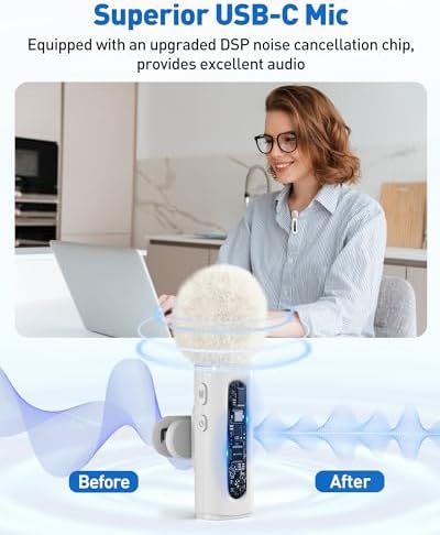 USB C Lavalier Microphone Wireless Mini Mic for Type-C Android Phone/Tablet/PC Video Recording Clip-on Mics with Rotatable Clip&Denoise Recording, Ideal for Vlog Tiktok Youtube Content Creator, White - Image 3