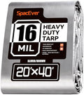 20x40 FT Tarp Waterproof, 16 Mil Tarps Heavy Duty Waterproof Multipurpose Protective Cover UV Resistant Rip & Tear Resistant with Grommets Reversible for Home Boats Cars Camping by Unknown