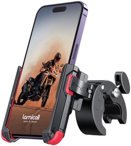 Lamicall Motorcycle Bike Phone Mount, 1s Lock Bike Phone Holder by Lamicall