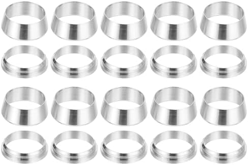 PATIKIL 1/2" Tube OD 304 Stainless Steel Compression Tube Fitting Sleeve, 20 Pack Double Ferrule Ring Tubing Fitting Assortment Kit, Silver by PATIKIL