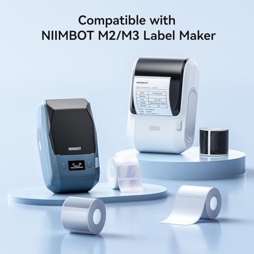 NIIMBOT M2/M3 Thermal Transfer Labels 1.97''×2.76'', Brushed Silver - Image 2